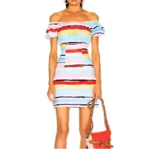 Caroline Constas Calla Stripped Tropical Summer Mini Dress Size‎ XS